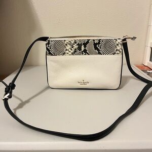 Kate Spade New York Leila Black and White Snakeskin Crossbody Bag